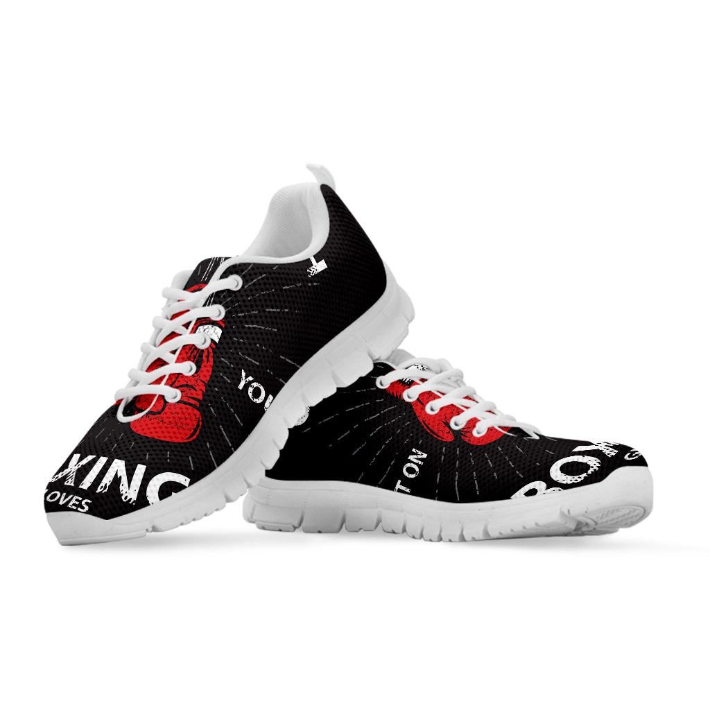 Put On Your Boxing Gloves Print White Sneakers