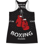 Put On Your Boxing Gloves Print Women's Racerback Tank Top