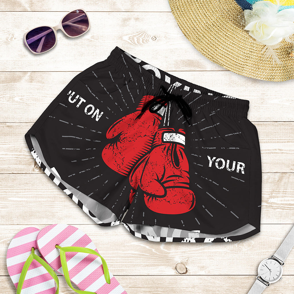 Put On Your Boxing Gloves Print Women's Shorts