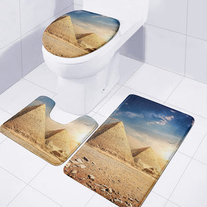 Pyramid Sunset Print 3 Piece Bath Mat Set