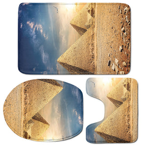 Pyramid Sunset Print 3 Piece Bath Mat Set