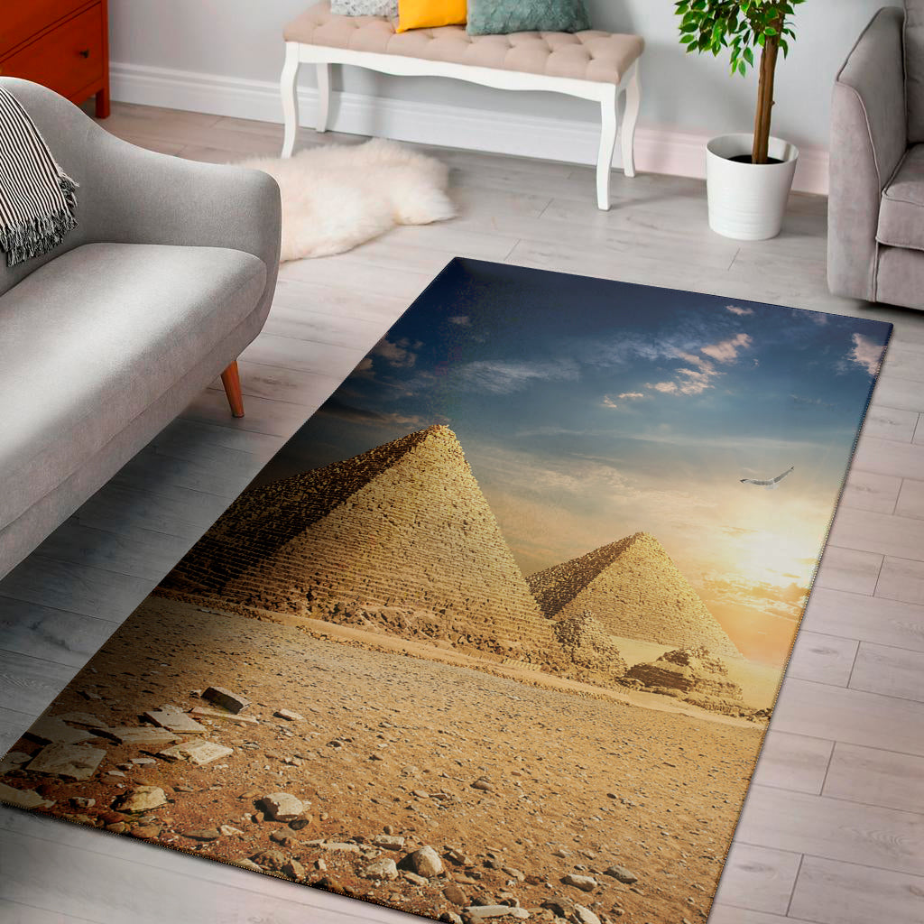 Pyramid Sunset Print Area Rug