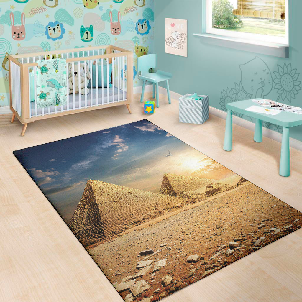 Pyramid Sunset Print Area Rug