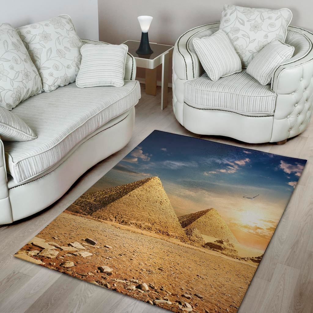 Pyramid Sunset Print Area Rug