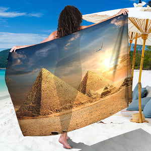 Pyramid Sunset Print Beach Sarong Wrap