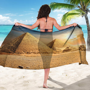 Pyramid Sunset Print Beach Sarong Wrap