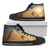 Pyramid Sunset Print Black High Top Shoes