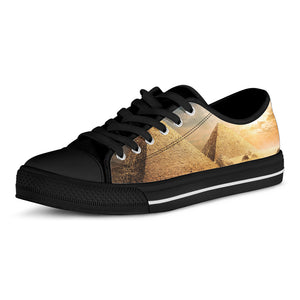 Pyramid Sunset Print Black Low Top Shoes