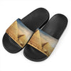 Pyramid Sunset Print Black Slide Sandals