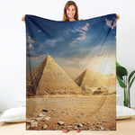 Pyramid Sunset Print Blanket