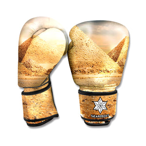 Pyramid Sunset Print Boxing Gloves