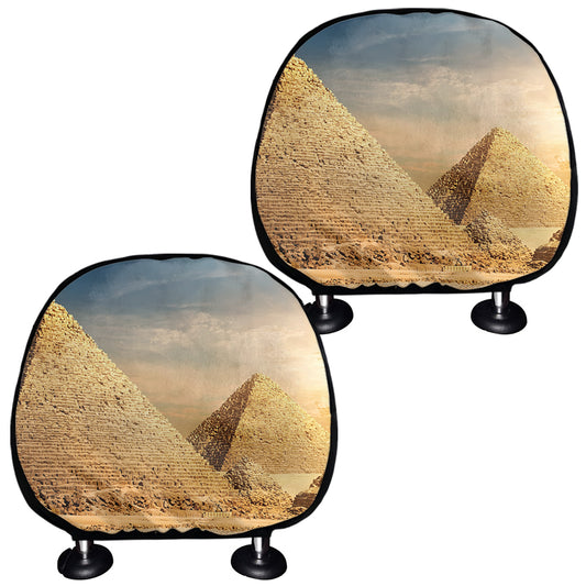 Pyramid Sunset Print Car Headrest Covers