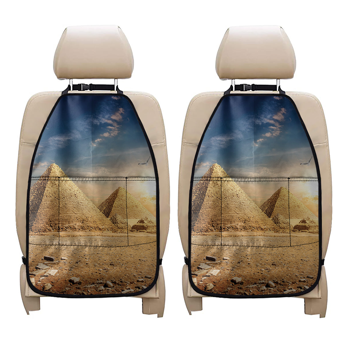 Pyramid Sunset Print Car Seat Organizers