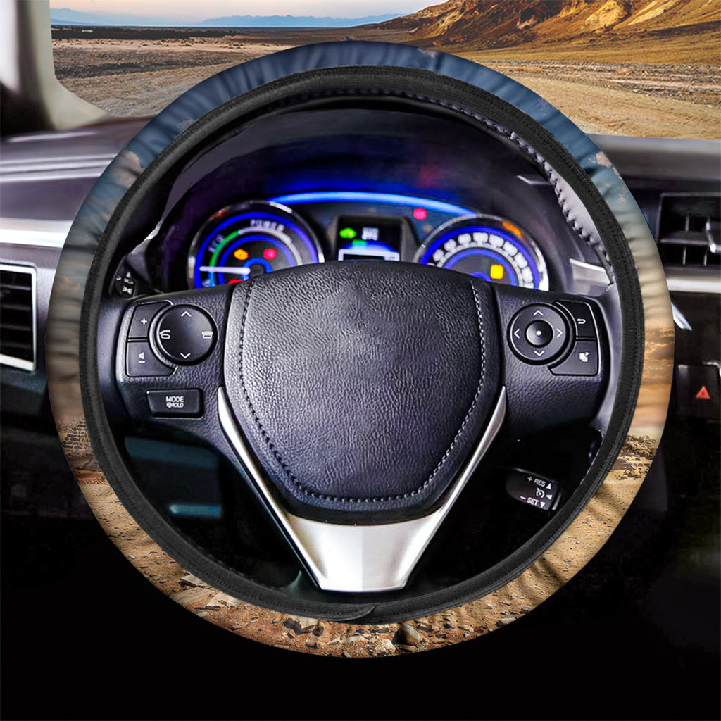 Pyramid Sunset Print Car Steering Wheel Cover