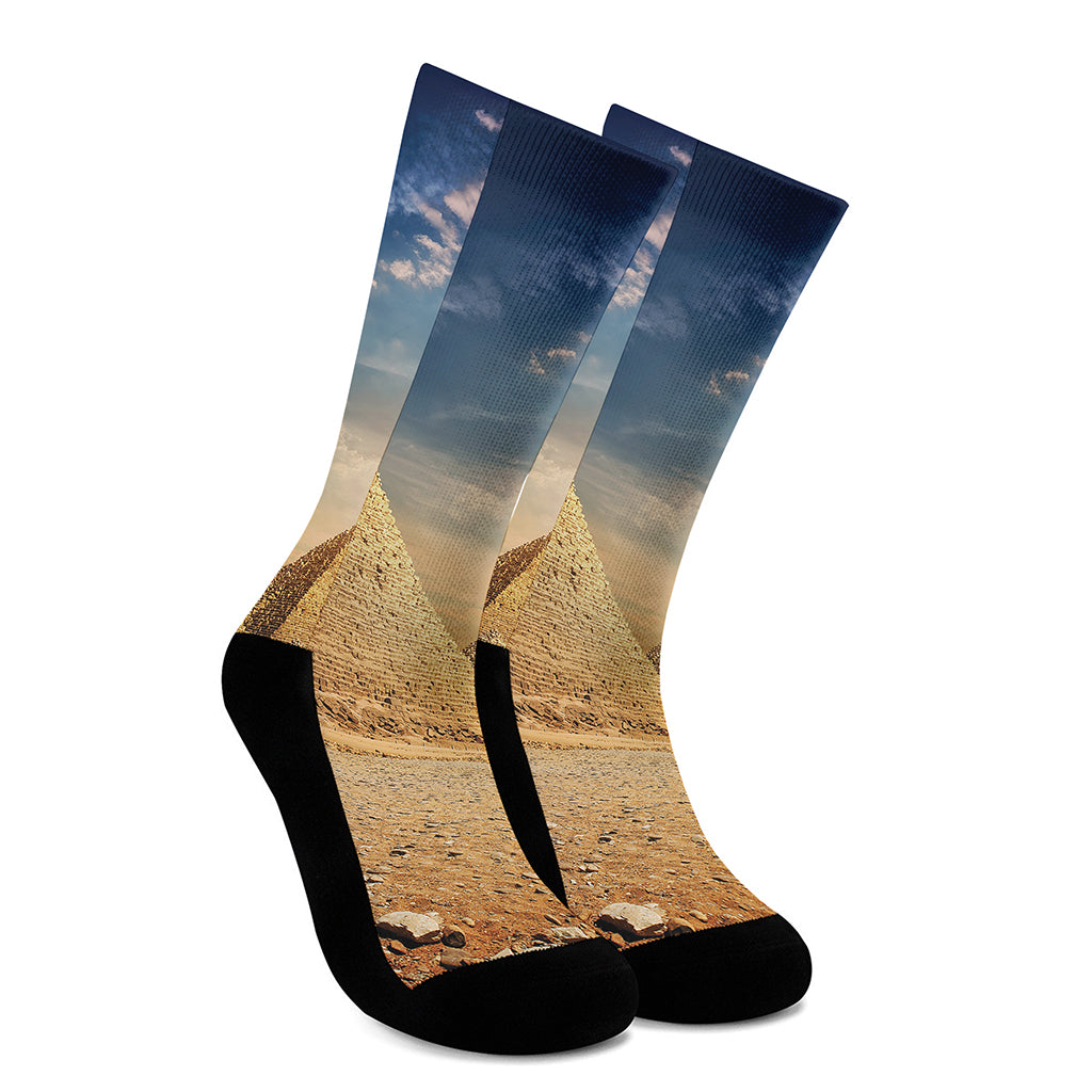 Pyramid Sunset Print Crew Socks