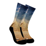Pyramid Sunset Print Crew Socks