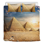 Pyramid Sunset Print Duvet Cover Bedding Set