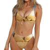 Pyramid Sunset Print Front Bow Tie Bikini