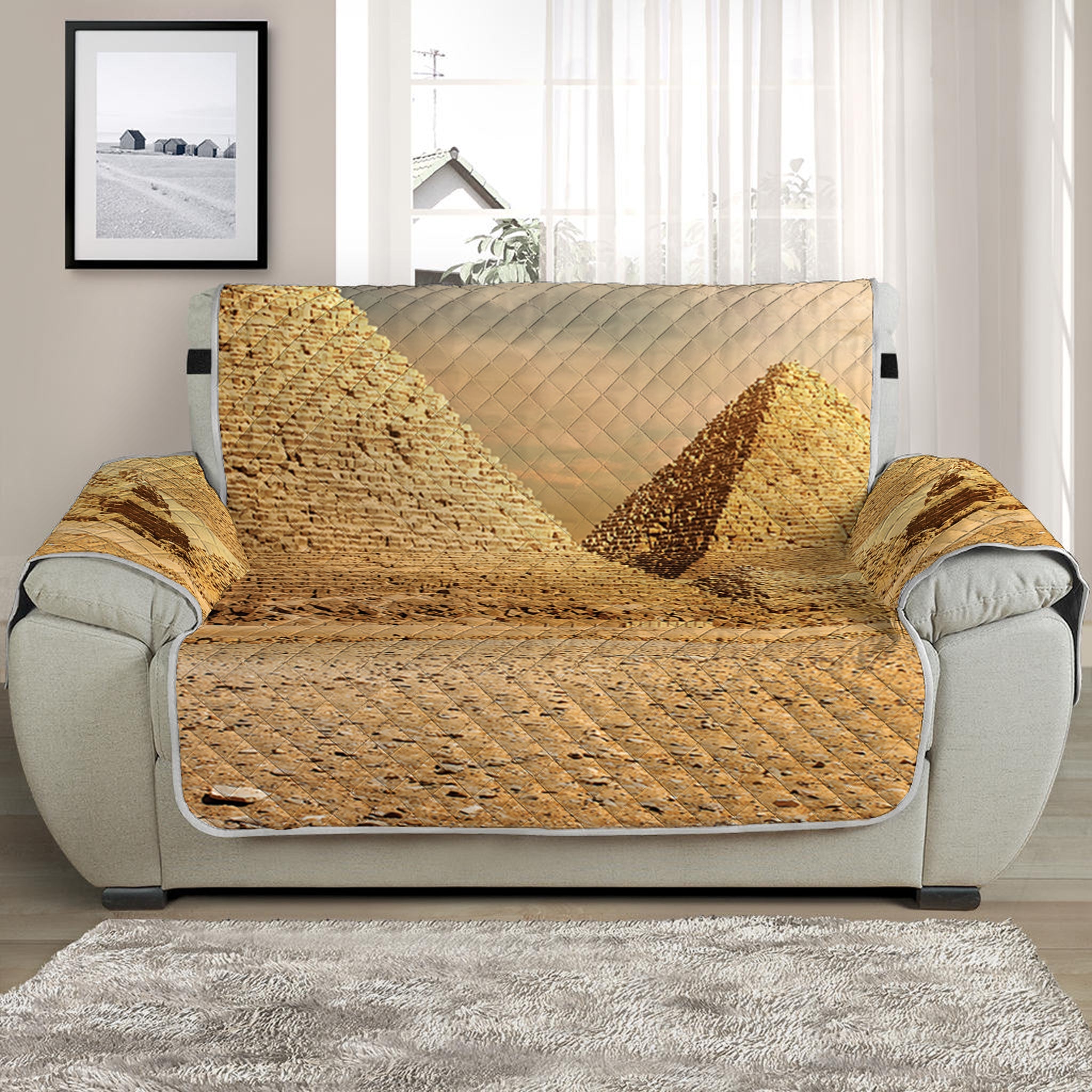 Pyramid Sunset Print Half Sofa Protector