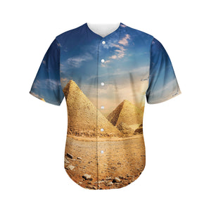 Pyramid Sunset Print Men's Baseball Jersey