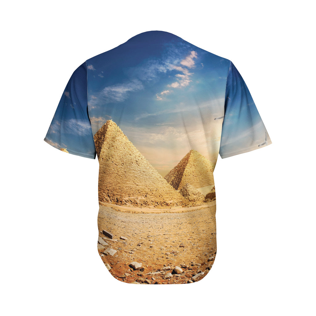 Pyramid Sunset Print Men's Baseball Jersey