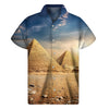 Pyramid Sunset Print Men's Short Sleeve Shirt