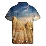 Pyramid Sunset Print Men's Short Sleeve Shirt