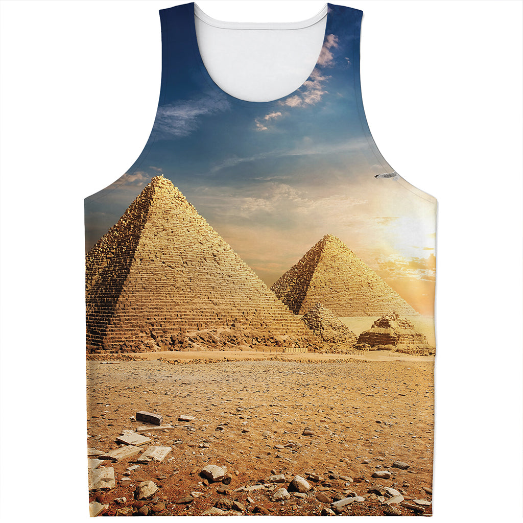 Pyramid Sunset Print Men's Tank Top