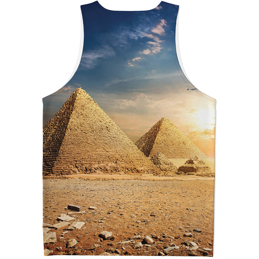 Pyramid Sunset Print Men's Tank Top