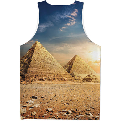 Pyramid Sunset Print Men's Tank Top
