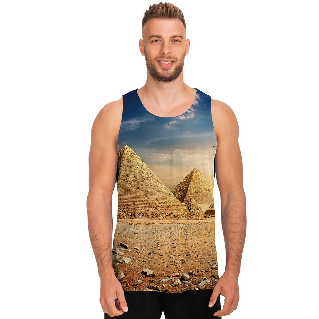 Pyramid Sunset Print Men's Tank Top
