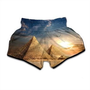 Pyramid Sunset Print Muay Thai Boxing Shorts