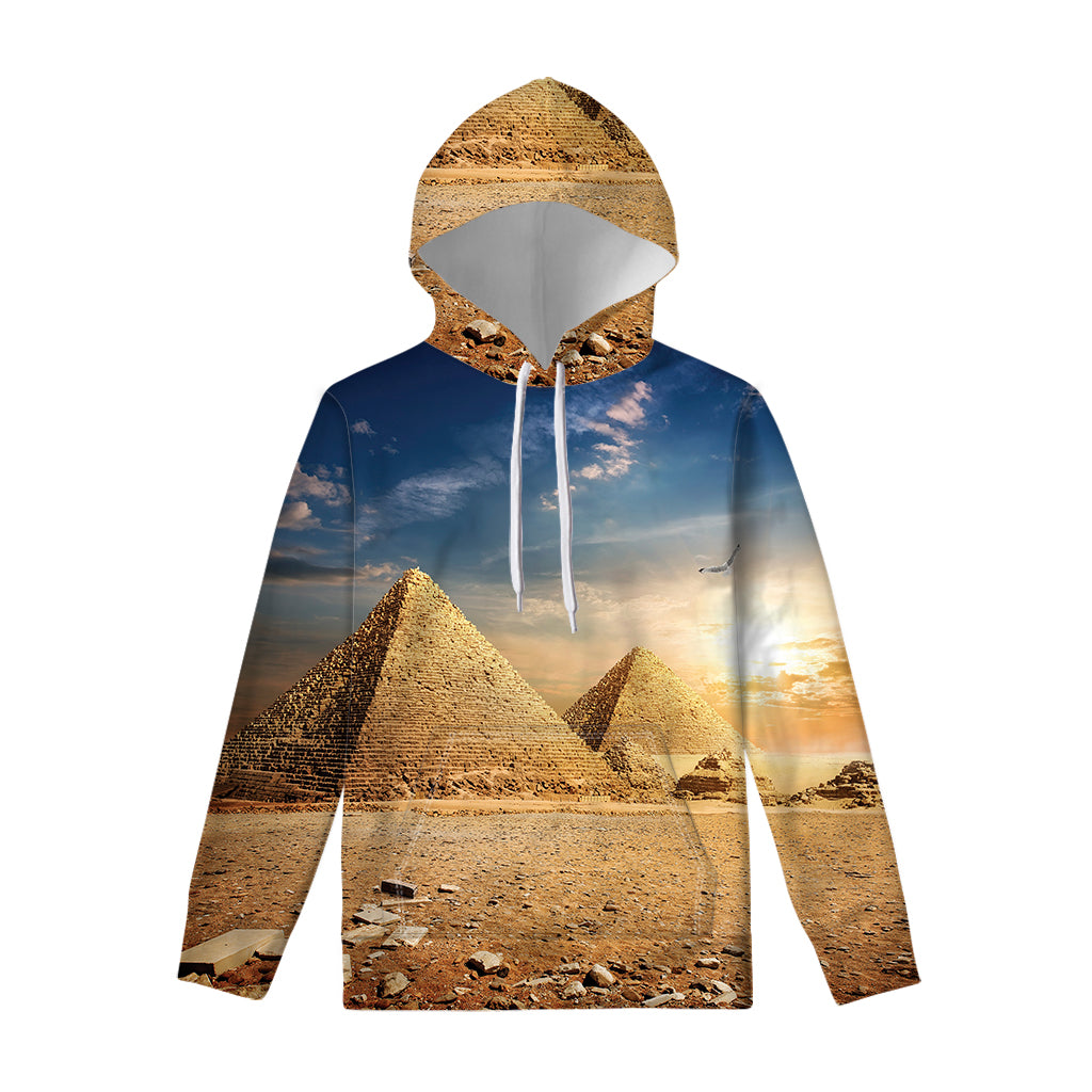 Pyramid Sunset Print Pullover Hoodie