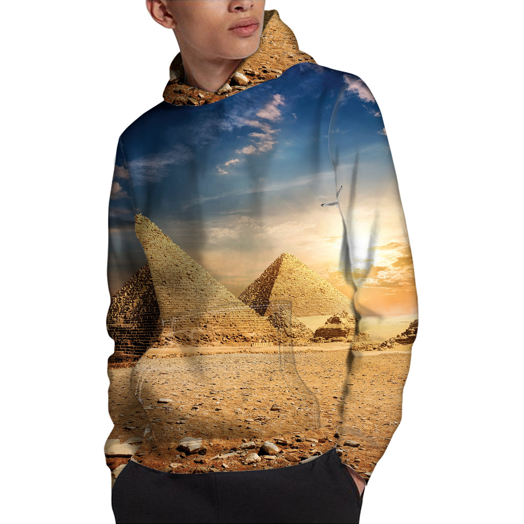 Pyramid Sunset Print Pullover Hoodie