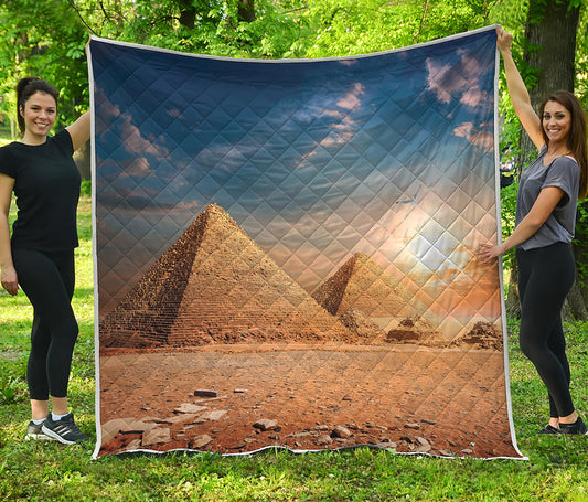 Pyramid Sunset Print Quilt