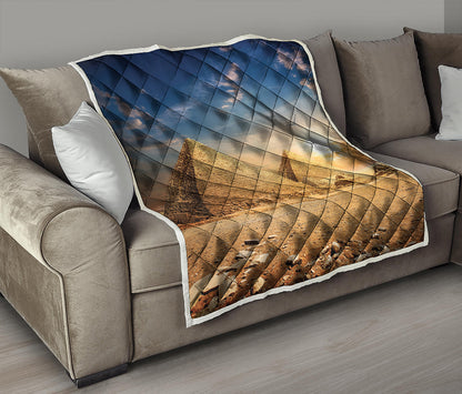 Pyramid Sunset Print Quilt
