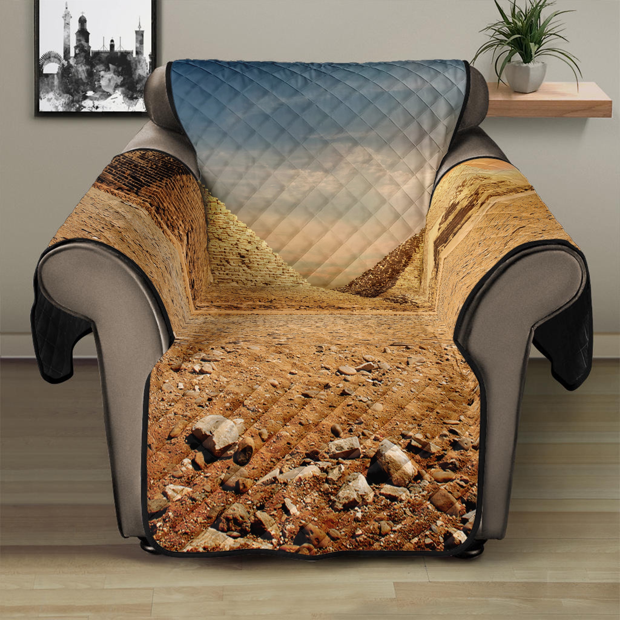 Pyramid Sunset Print Recliner Protector