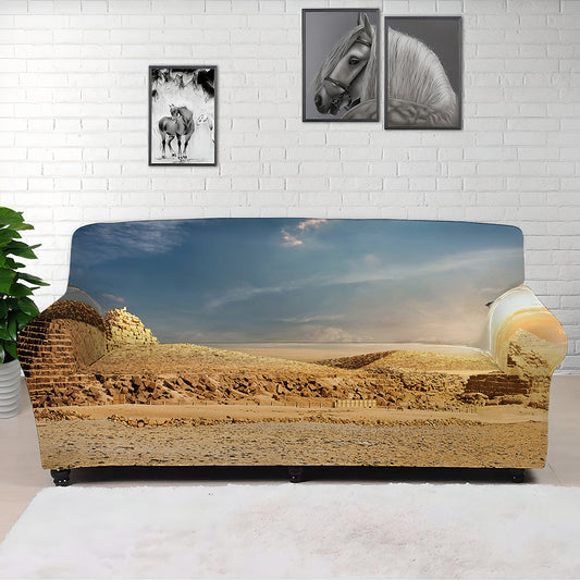Pyramid Sunset Print Sofa Cover
