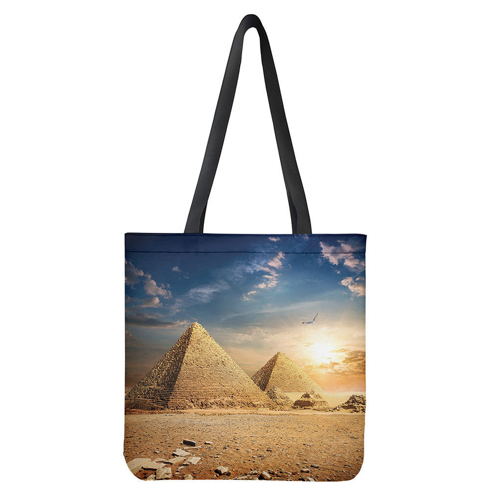 Pyramid Sunset Print Tote Bag