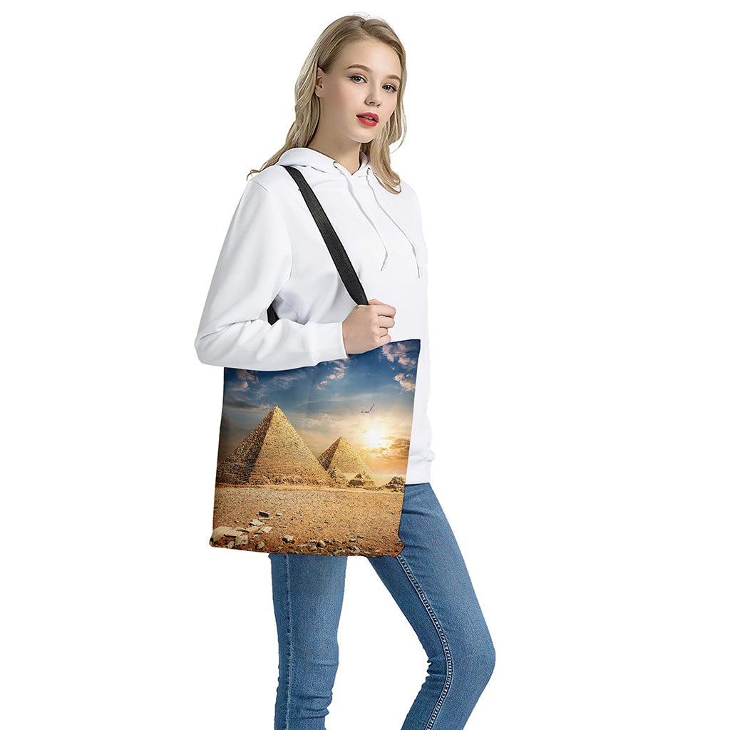 Pyramid Sunset Print Tote Bag