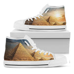 Pyramid Sunset Print White High Top Shoes