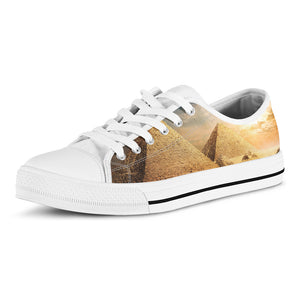 Pyramid Sunset Print White Low Top Shoes