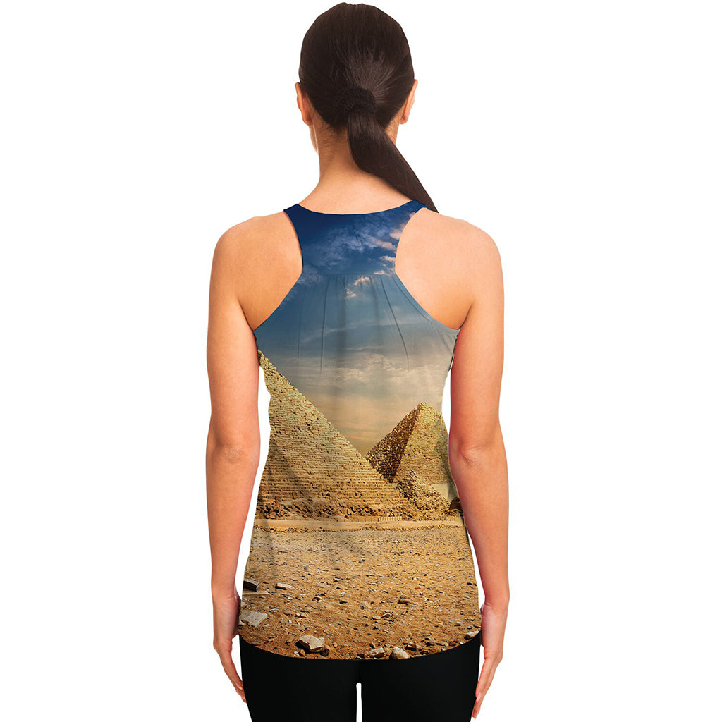 Pyramid Sunset Print Women's Racerback Tank Top