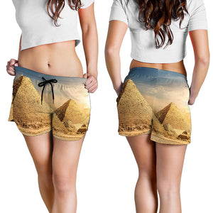 Pyramid Sunset Print Women's Shorts
