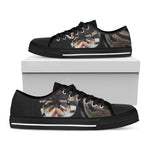 Python Snake Print Black Low Top Shoes 
