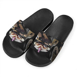 Python Snake Print Black Slide Sandals
