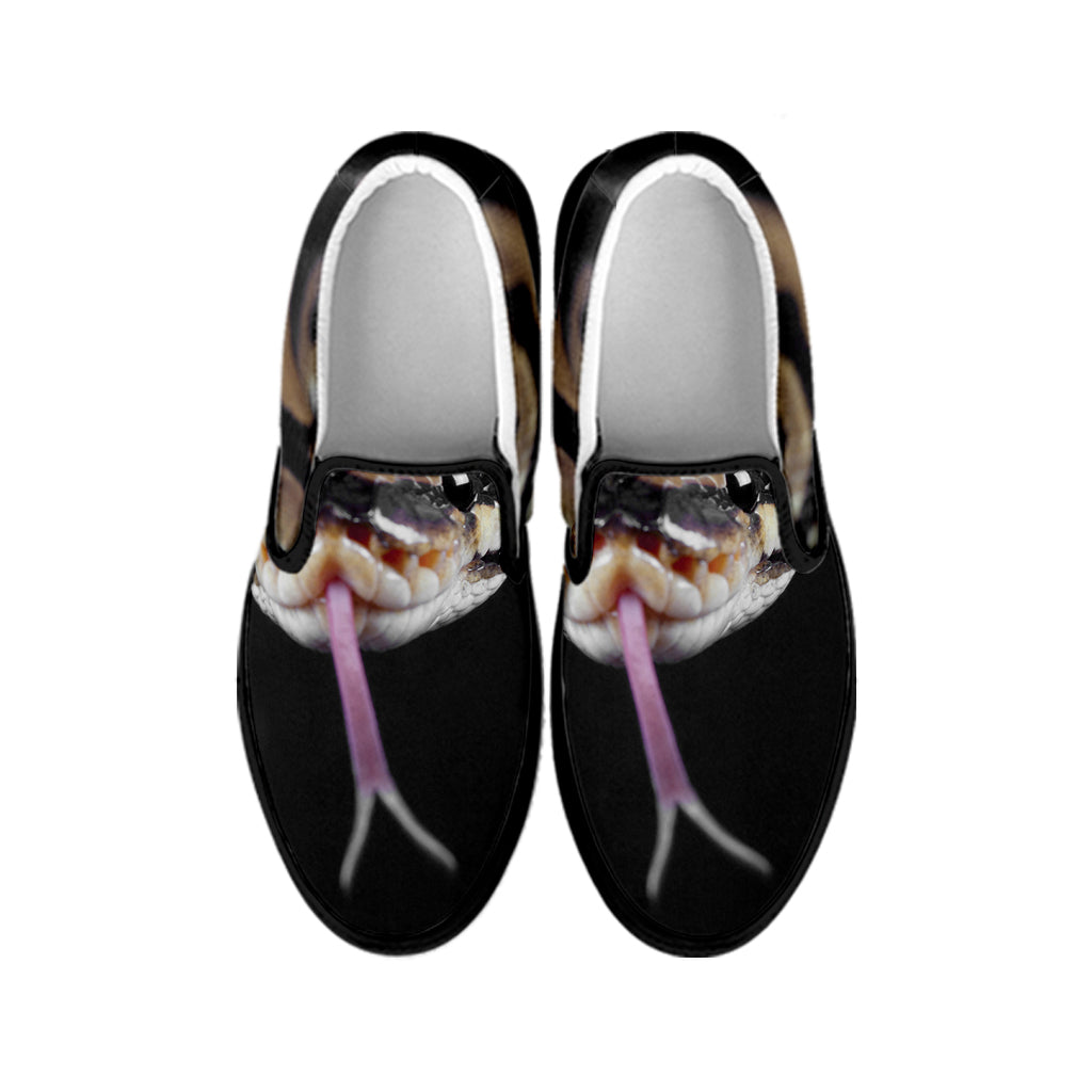 Python Snake Print Black Slip On Shoes
