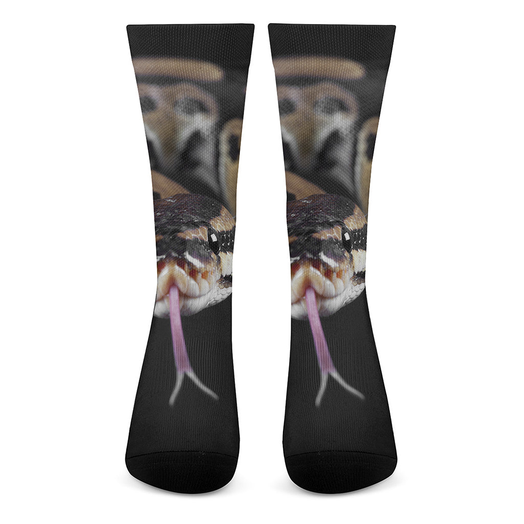 Python Snake Print Crew Socks