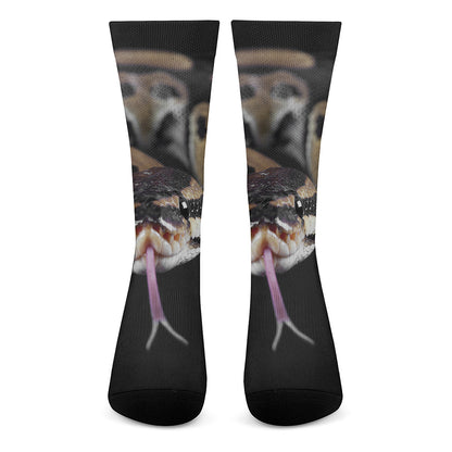 Python Snake Print Crew Socks