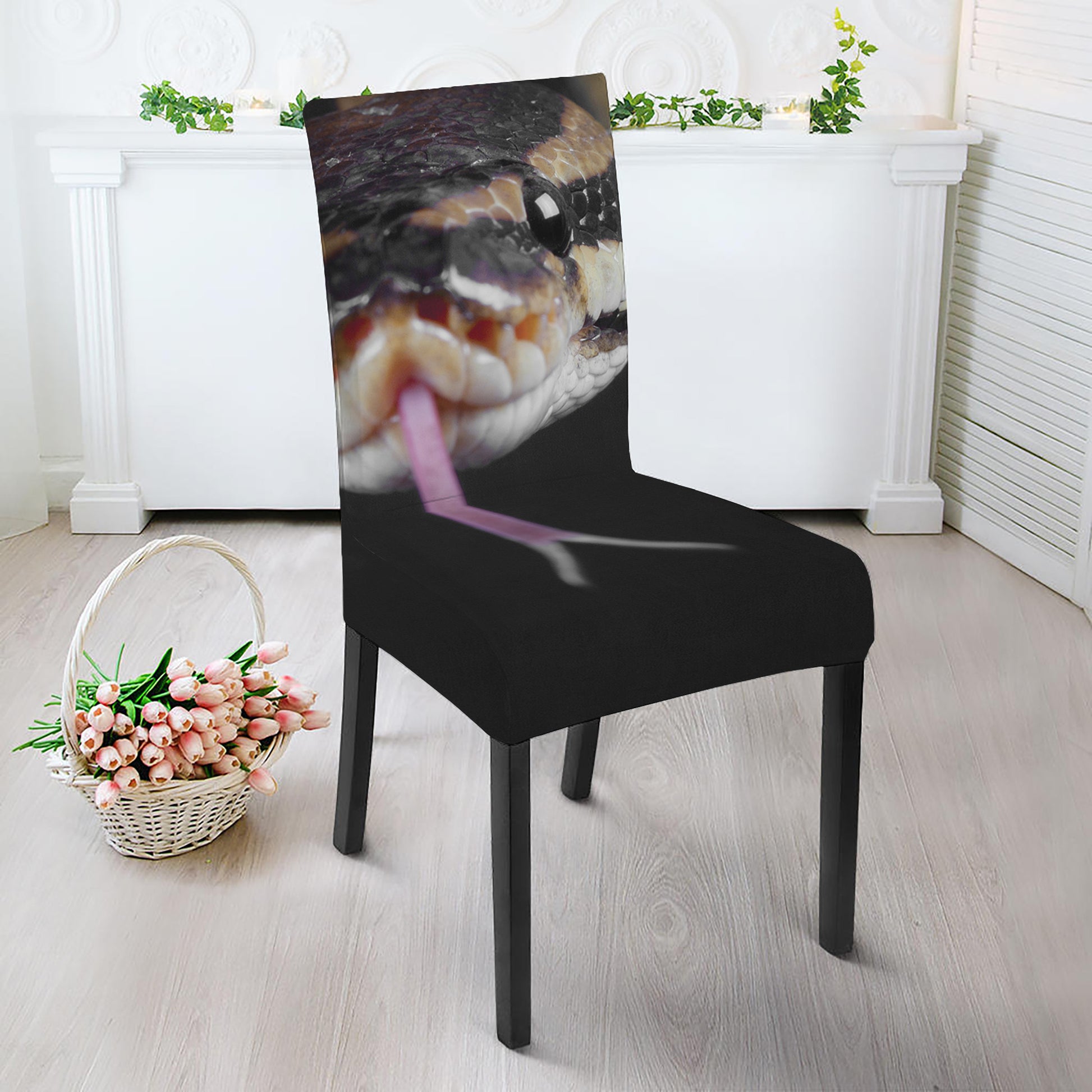 Python Snake Print Dining Chair Slipcover